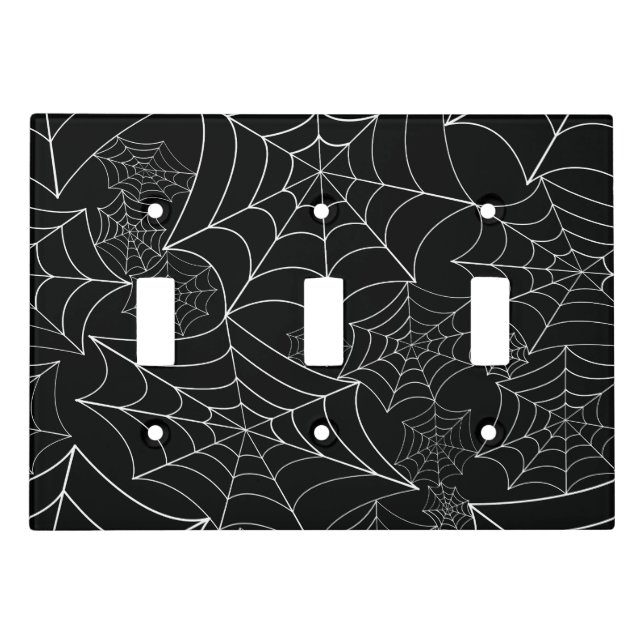 spiderweb halloween gothic spider web black light switch cover (Front)