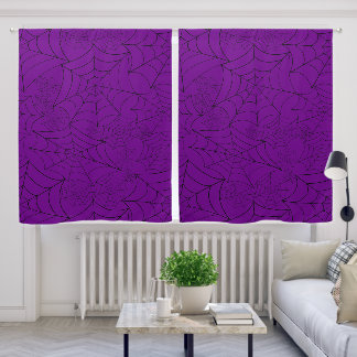 spiderweb halloween gothic spider web purple blackout curtains