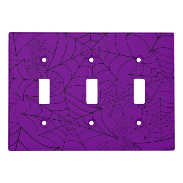 spiderweb halloween gothic spider web purple light switch cover (Front)