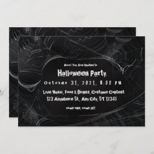 Spiderweb Halloween Party Invitation