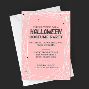 Spiderweb Halloween Party Invitation