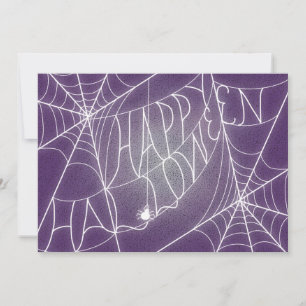Spiderweb Halloween Party Invitation in Purple