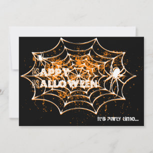 Spiderweb Halloween Party Invitations