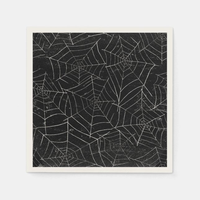 Spiderweb Halloween Party Napkins (Front)