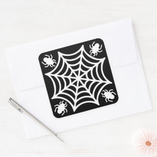 Spiderweb Halloween Square Sticker