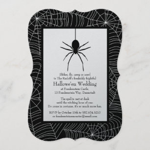 Spiderweb Halloween Wedding Invitation