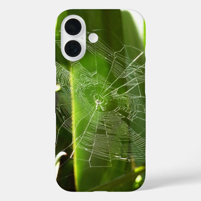 Spiderweb in Tropical Leaves Nature Case-Mate iPhone Case (Back)