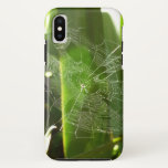 Spiderweb in Tropical Leaves Nature iPhone XS Case