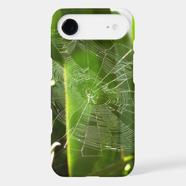 Spiderweb in Tropical Leaves Nature Case-Mate iPhone Case (Back)
