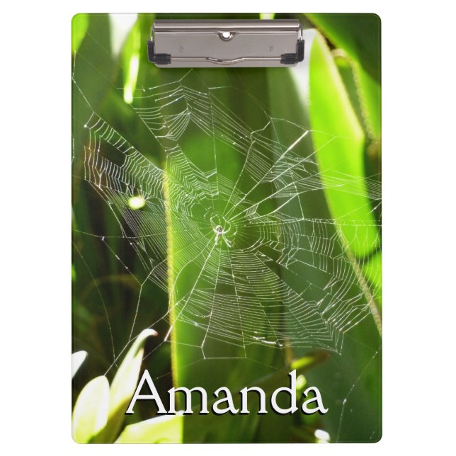 Spiderweb in Tropical Leaves Nature Clipboard (Front)
