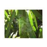 Spiderweb in Tropical Leaves Nature Doormat