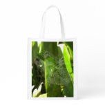 Spiderweb in Tropical Leaves Nature Grocery Bag
