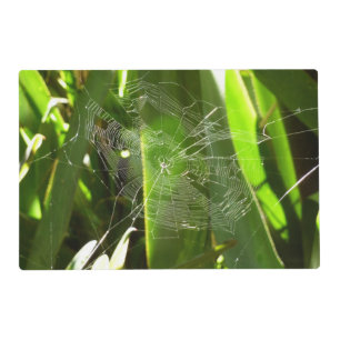 Spiderweb in Tropical Leaves Nature Placemat