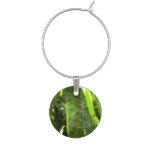 Spiderweb in Tropical Leaves Nature Wine Glass Charm