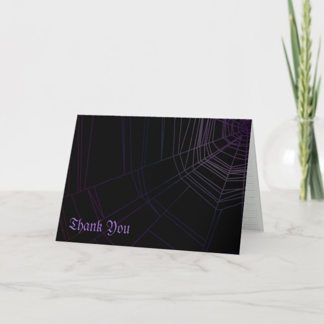 Spiderweb Letterpress Thank You Card (Front)
