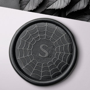 Spiderweb monogram initial spooky Halloween Wax Seal Sticker
