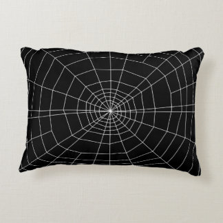 spiderweb on Black Decorative Pillow