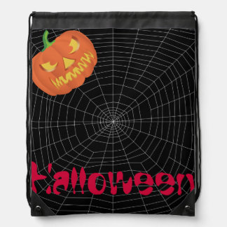 spiderweb on Black Drawstring Bag