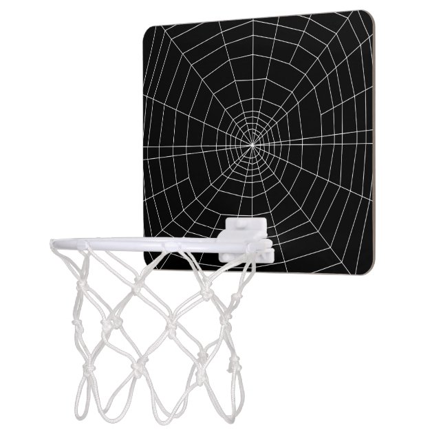 spiderweb on Black Mini Basketball Hoop (Left)