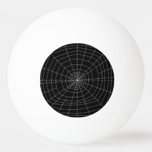 spiderweb on Black Ping-Pong Ball