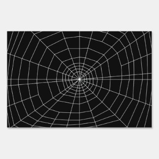 spiderweb on Black Sign
