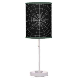 spiderweb on Black Table Lamp