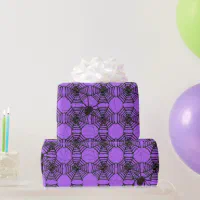 Spiderweb on Purple Halloween Craft or Gift Wrapping Paper