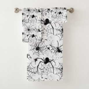 Spiderweb Pattern Halloween  Bath Towel Set