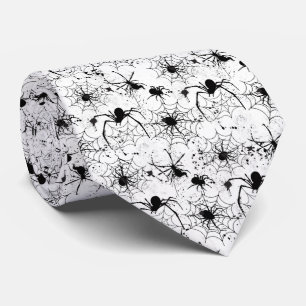 Spiderweb Pattern Halloween Neck Tie