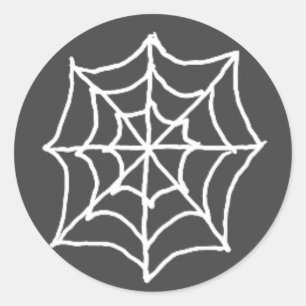 Spiderweb Round Stickers (Dark Gray & White)