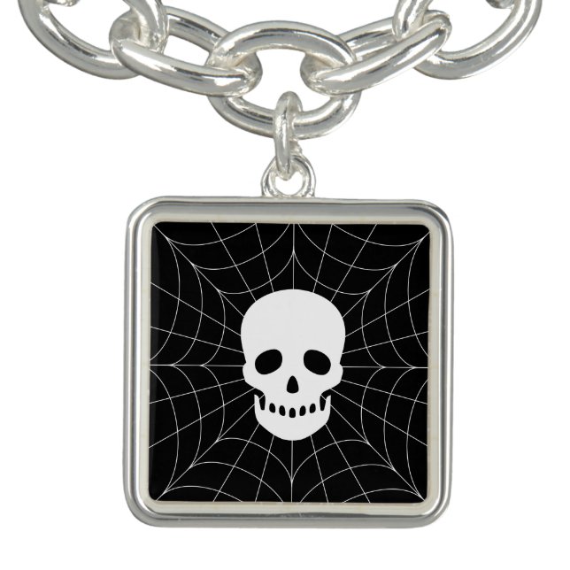 Spiderweb Skull Charm Bracelet (Design)