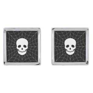 Spiderweb Skull Cufflinks