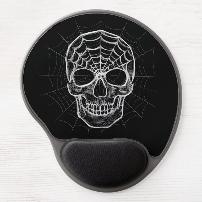 Spiderweb Skull Gel Mouse Pad (Front)