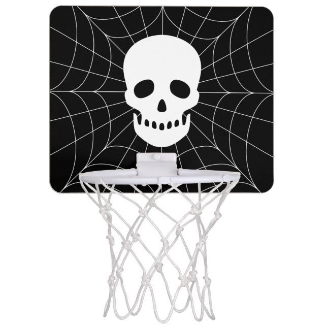 Spiderweb Skull Mini Basketball Hoop (Front)