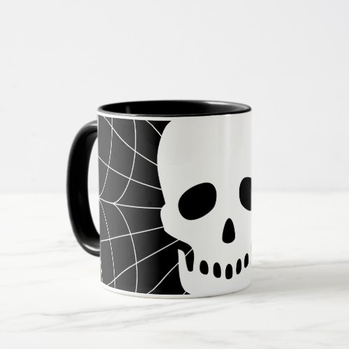 Spiderweb Skull Mug