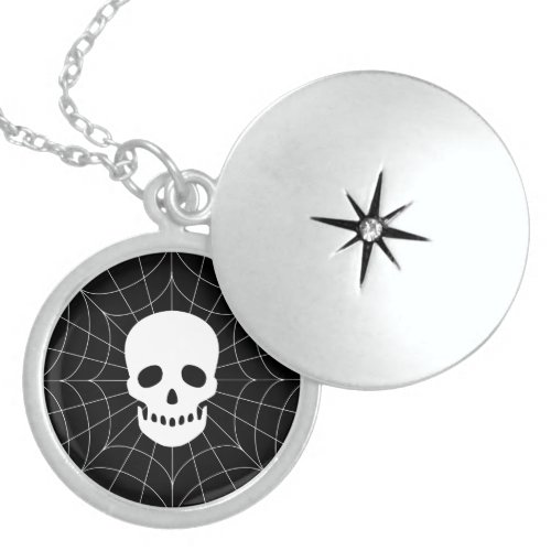 Spiderweb Skull Necklace