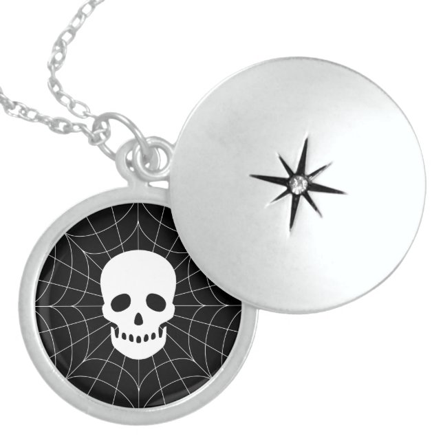 Spiderweb Skull Necklace (Front)