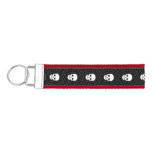 Spiderweb Skull Pattern Wrist Keychain