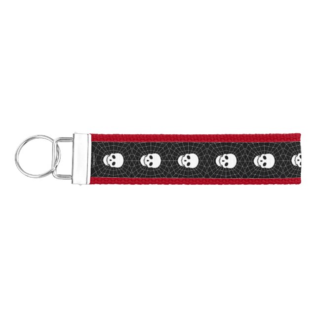 Spiderweb Skull Pattern Wrist Keychain (Keys on Left)