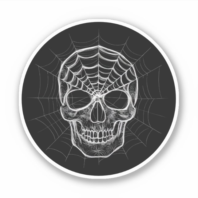 Spiderweb Skull Sticker (Front)