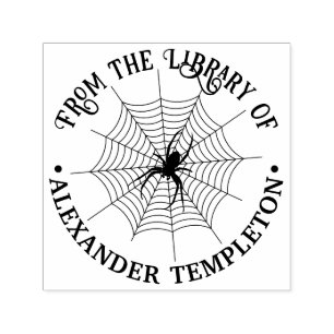 SpiderWeb & Spider #2 Silhouette From the Library Self-inking Stamp