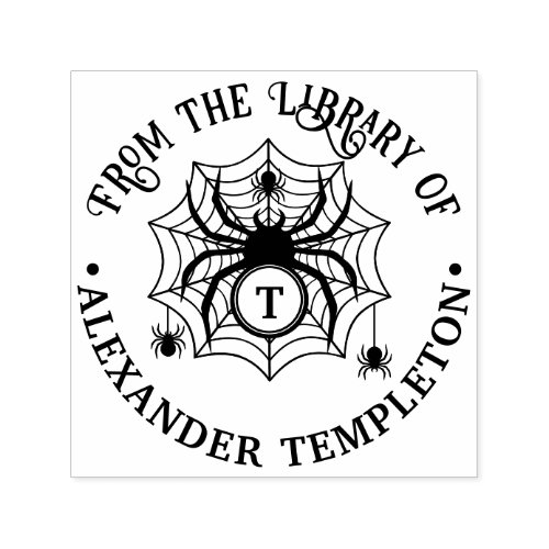 SpiderWeb & Spiders Library Book Name Initial Self-inking Stamp