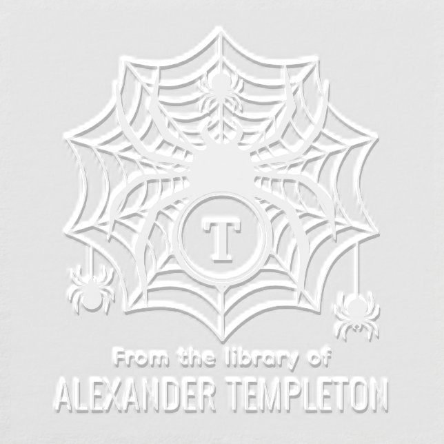 SpiderWeb & Spiders Library Book Name Initial SQ Embosser (Design)