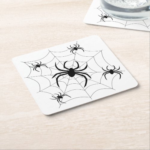 Spiderweb Square Paper Coaster