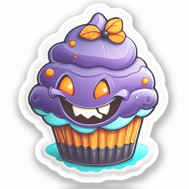 Spiderweb Sweets: Halloween Cupcake Sticker (Front)