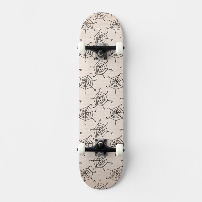 spiderwebgrungepaper BLACK NEURTAL SPIDERWEBS SPID Skateboard Deck (Front)