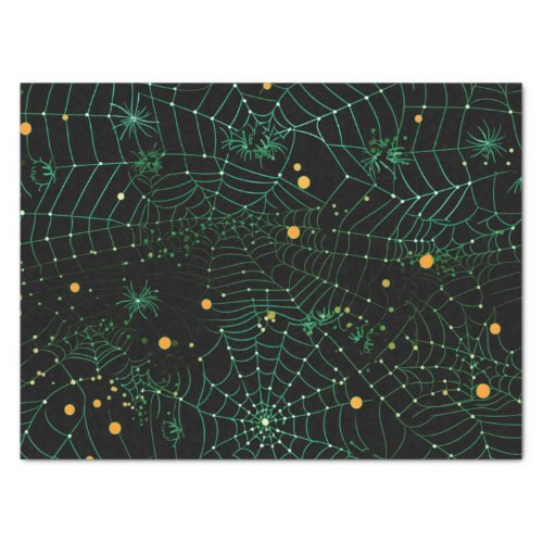 Spiderwebs and Dots Modern Black Halloween Tissue Paper