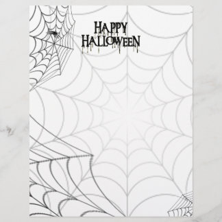 Spiderwebs And Happy Halloween Creepy Text Flyer