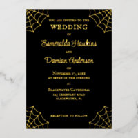 Spiderwebs Black and Gold Gothic Wedding