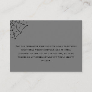 Spiderwebs Black and Gray Gothic Wedding Enclosure Card